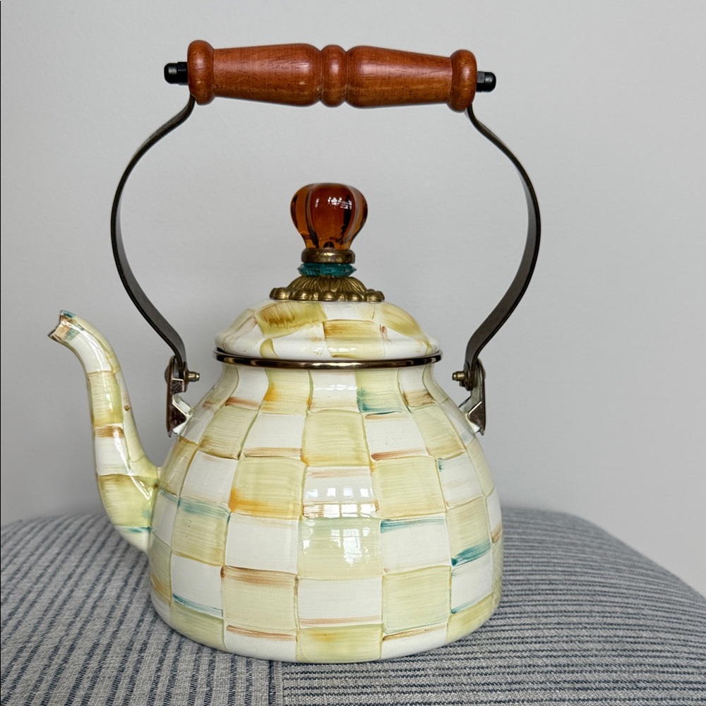 MacKenzie-Childs Parchment Check Teapot